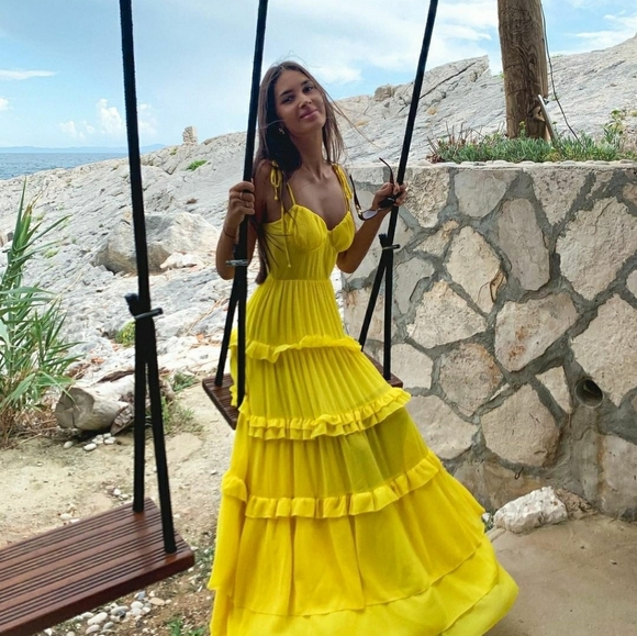 Popular Yellow Free People Embroidered Tie-Dye Set - Picture 7 of 9